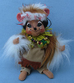 Annalee 6" Indian Boy Mouse with Bead Necklace - Near Mint - 309004bew