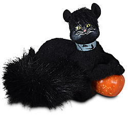 Annalee 4" Midnight Kitty Cat Lying Down 2022 - Mint - 310222