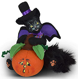 Annalee 4" Bat Cat with Pumpkin 2020 - Mint - 310520