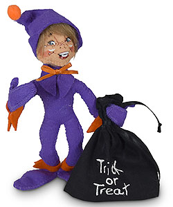 Annalee 5" Trick or Treat Purple Elf with Bag 2020 - Mint - 310920