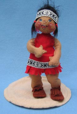 Annalee 7" Indian Girl with Beige Base - Mint - 315287