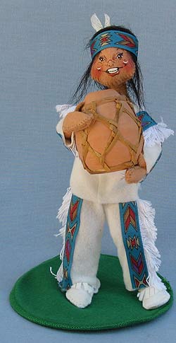 Annalee 10" Indian Chief Holding Crock - White Eagle - Mint - 316898th