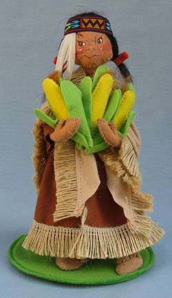 Annalee 10" Indian Maiden Holding Corn - Excellent - 317095sma