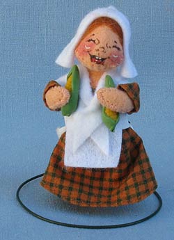 Annalee 3" Pilgrim Girl Holding Corn - Mint - 321096xo