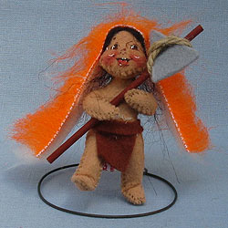 Annalee 3" Indian Boy Holding Tomahawk - Mint - 322096