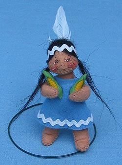 Annalee 3" Indian Girl Holding Corn - Mint / Near Mint - 322196ox