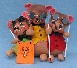 Annalee 7" Buncha Blind Mice with Glasses & Canes - Mint - 323706