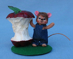 Annalee 3" Baby Mouse with Apple - Mint - 350611