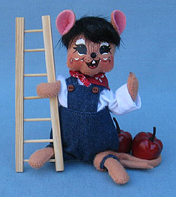 Annalee 6" Apple Picking Mouse with Ladder - Mint - 350811