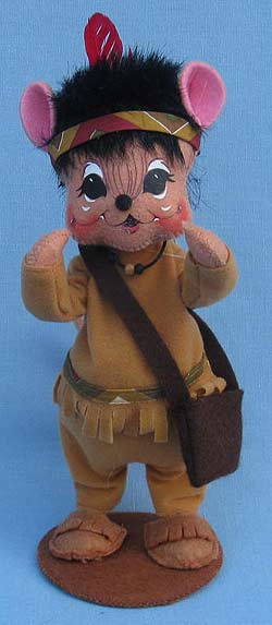 Annalee 8" Indian Mouse with Satchel 2015 - Mint - 351315