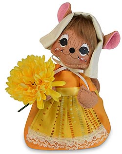 Annalee 6" Pilgrim Girl Mouse with Mum 2019 - Mint - 361319