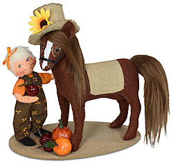 Annalee 8" Harvest Girl & Horse 2024 - Mint - 361624