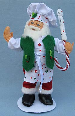 Annalee 9" Chef Santa Holding Candy Cane 2017 - Mint - 400117	