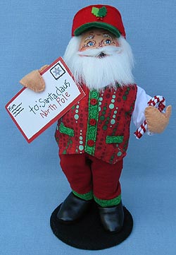 Annalee 9" Special Delivery Santa Holding Letter & Candy Canes 2017 - Mint - 400217