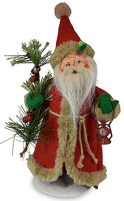 Annalee 9" Rustic Pine Santa with Lantern 2019 - Mint - 410019