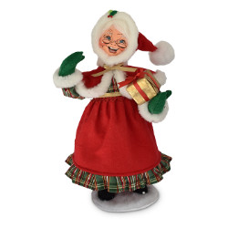 Annalee 13" Plaid Tidings Mrs Santa 2018 - Mint - 410718