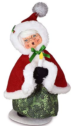 Annalee 9" Evergreen Mrs Santa with Candle 2021 - Mint - 410921