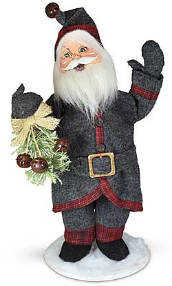 Annalee 15" Plaid & Pine Santa 2023 - Mint - 410923