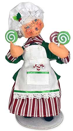 Annalee 9" Christmas Candy Mrs Santa with Lollipops 2021 - Mint - 411321