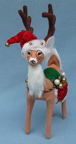 Annalee 8" Crushed Velour Reindeer - Mint - 450510