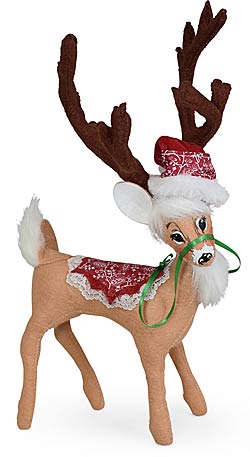 Annalee 8" Poinsettia Reindeer 2023 - Mint - 460423