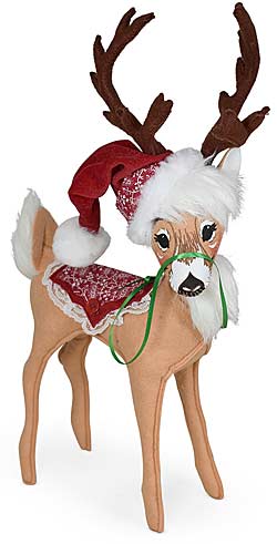 Annalee 12" Poinsettia Reindeer 2023 - Mint - 460623