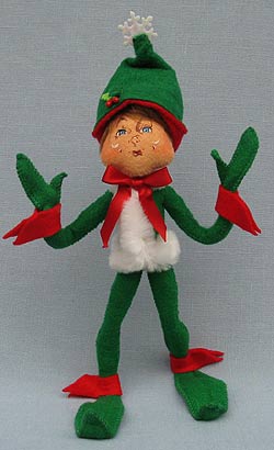 Annalee 9" Green Snowflake Elf 2016 - Mint - 500216