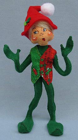 Annalee 9" Green Festive Elf 2017 - Mint - 500317