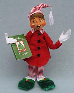 Annalee 10" Bed Time Elf Holding Book 2016 - Mint - 500516