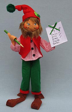 Annalee 14" Workshop Elf with Pencil & List 2016 - Mint - 500616