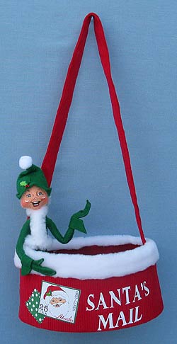 Annalee 9" Elf with Mail Bag Cardholder - Mint - 501111