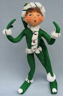 Annalee 14" Green Peppermint Twist Elf - Near Mint - 502308ooh