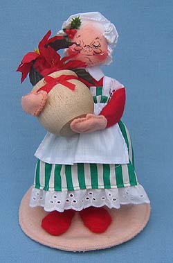 Annalee 7" Mrs Santa with Poinsettia - Mint - 503293