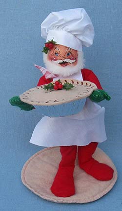 Annalee 7" Chef Santa Holding Pie - Open Eyes - Near Mint - 504592