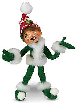 Annalee 5" Green Christmas Swirl Elf 2019 - Mint - 510019