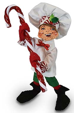 Annalee 5" Peppermint Chef Elf with Candy Cane 2019 - Mint - 510619