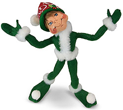 Annalee 12" Green Christmas Swirl Elf 2019 - Mint - 510919