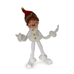 Annalee 9" Jinglebell Elf - White - 2018 - Mint - 511018