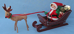 Annalee 7" Santa in Sleigh & Reindeer - 1987 - Mint / Near Mint - 511087