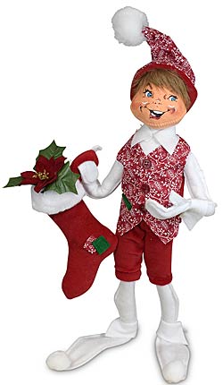 Annalee 14" Poinsettia Elf 2023 - Mint - 511123