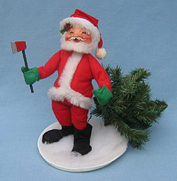 Annalee 7" Santa Bringing Home Christmas Tree Holding Axe - Very Good -523291x