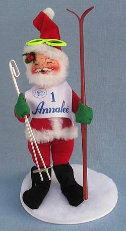 Annalee 7" Skiing Santa - Closed Eyes - Near Mint / Excellent - 524293xo