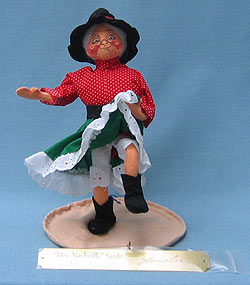 Annalee 10" Nashville Mrs Santa Dancer with Plaque - Mint - 539695