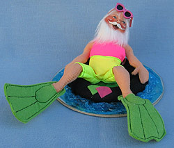 Annalee 10" Summertime Santa with Plaque - Near Mint - 540791a