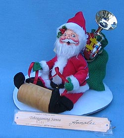 Annalee 10" Toboggan Santa with Plaque - Mint - 541393