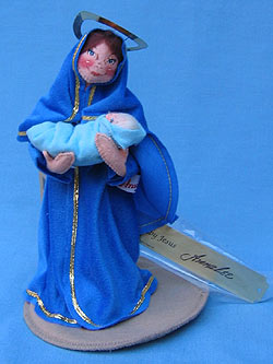 Annalee 10" Nativity Mary Holding 3" Baby Jesus with plaque signed Annalee - Mint - 543196