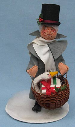 Annalee 10" Dickens Scrooge with Basket - Very Good - 546088b