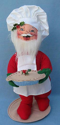 Annalee 12" Chef Santa Holding Pie - Excellent - 549294a