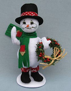 Annalee 9" Rustic Yuletide Snowman 2016 - Mint - 550116