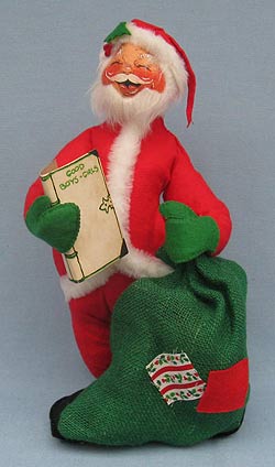 Annalee 18" Santa with Gift List & Sack - Closed Eyes - Mint  - 550580